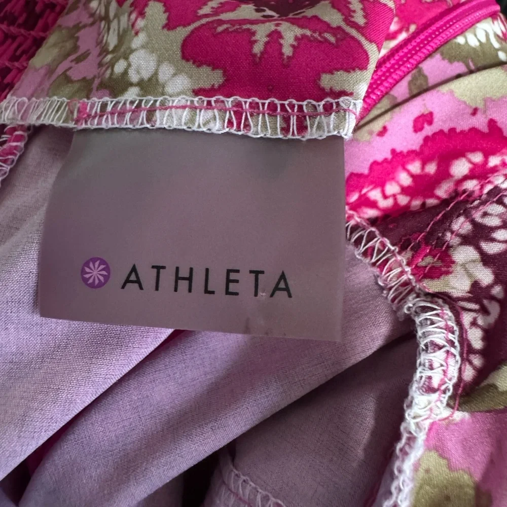 Athleta Pink Patterned Halter Neck Dress